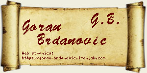 Goran Brdanović vizit kartica